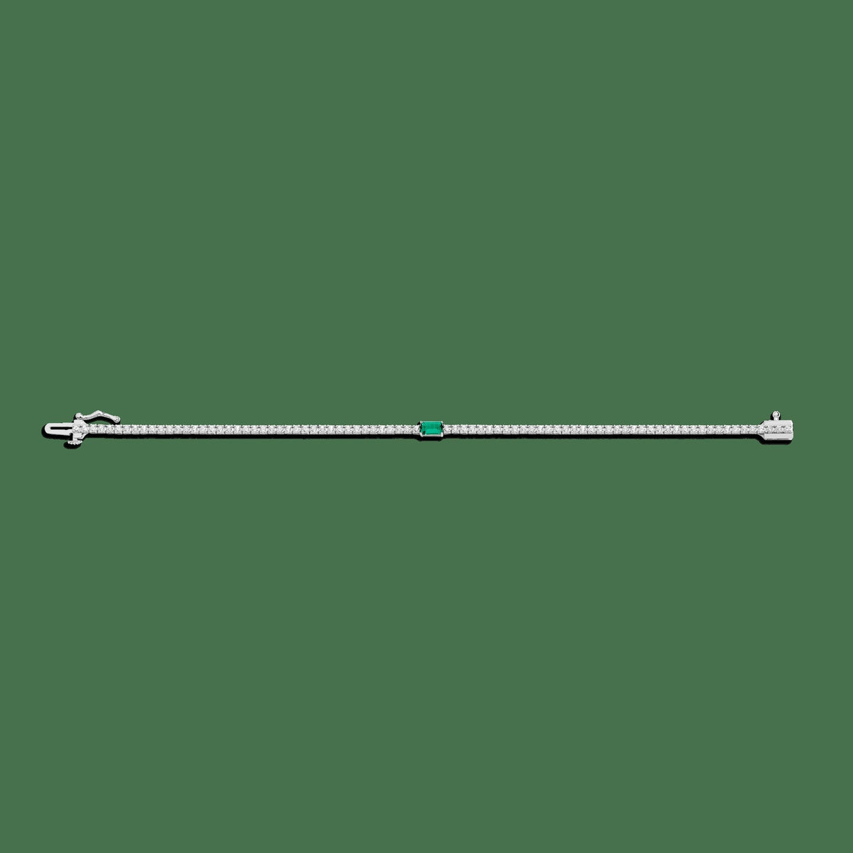 Lab Grown Diamond Tennis Bracelet with Emerald