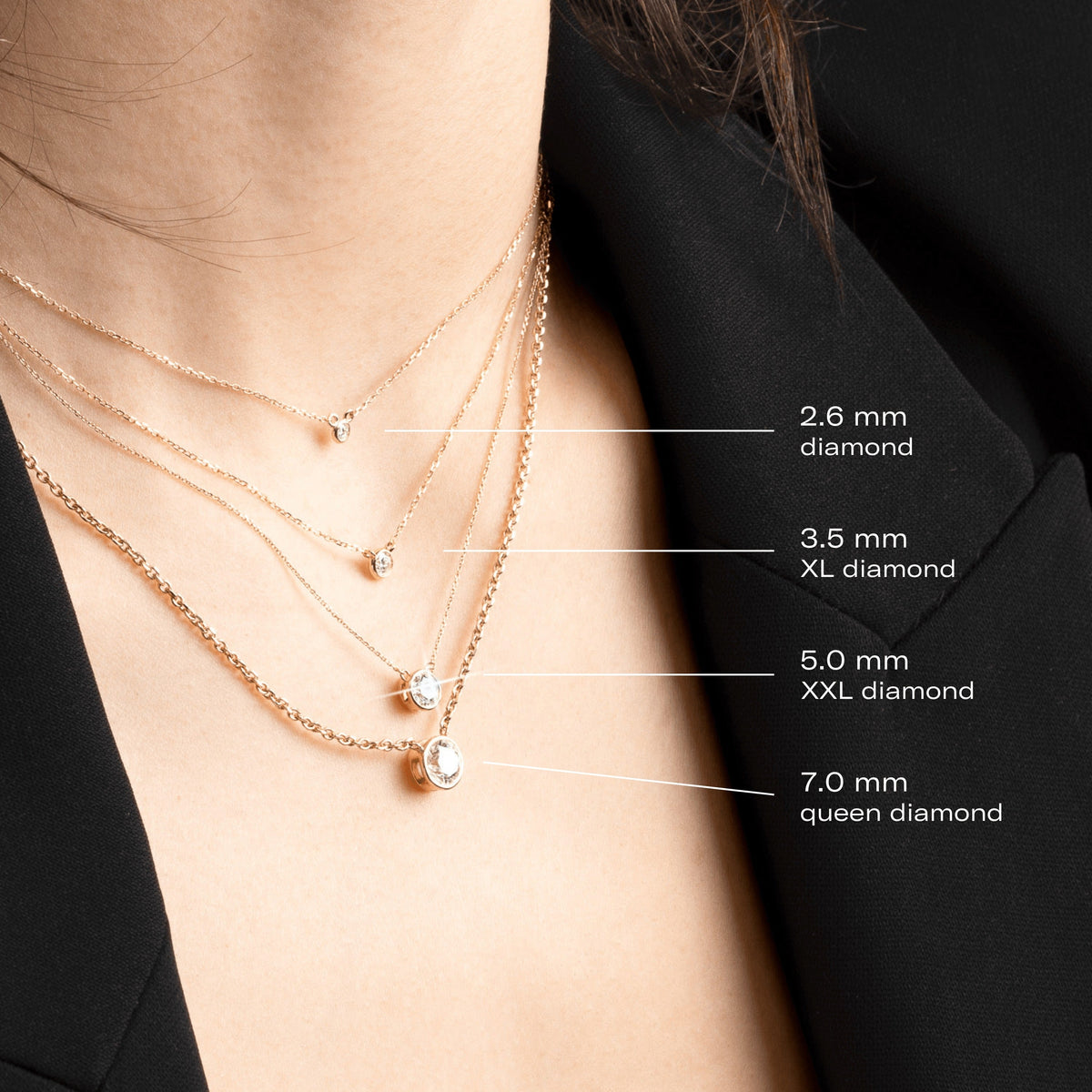 Extra Large Lab Grown Diamond Bezel Necklace