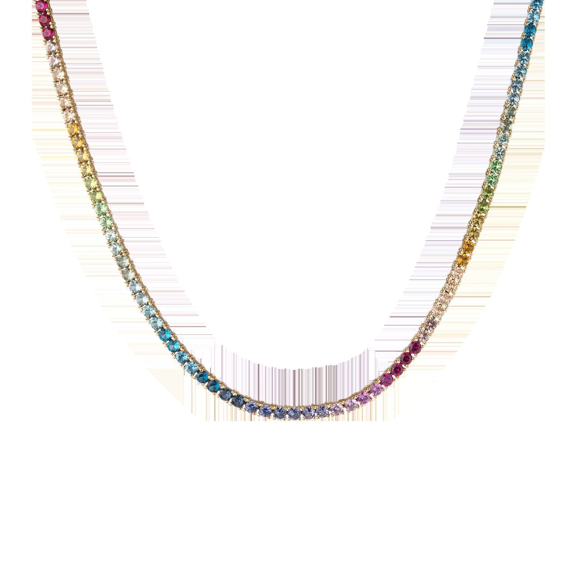 Ombré Rainbow Tennis Necklace