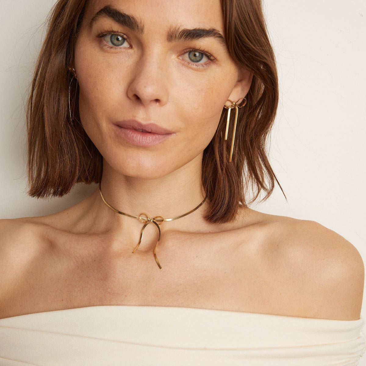 Herringbone Bow Earrings