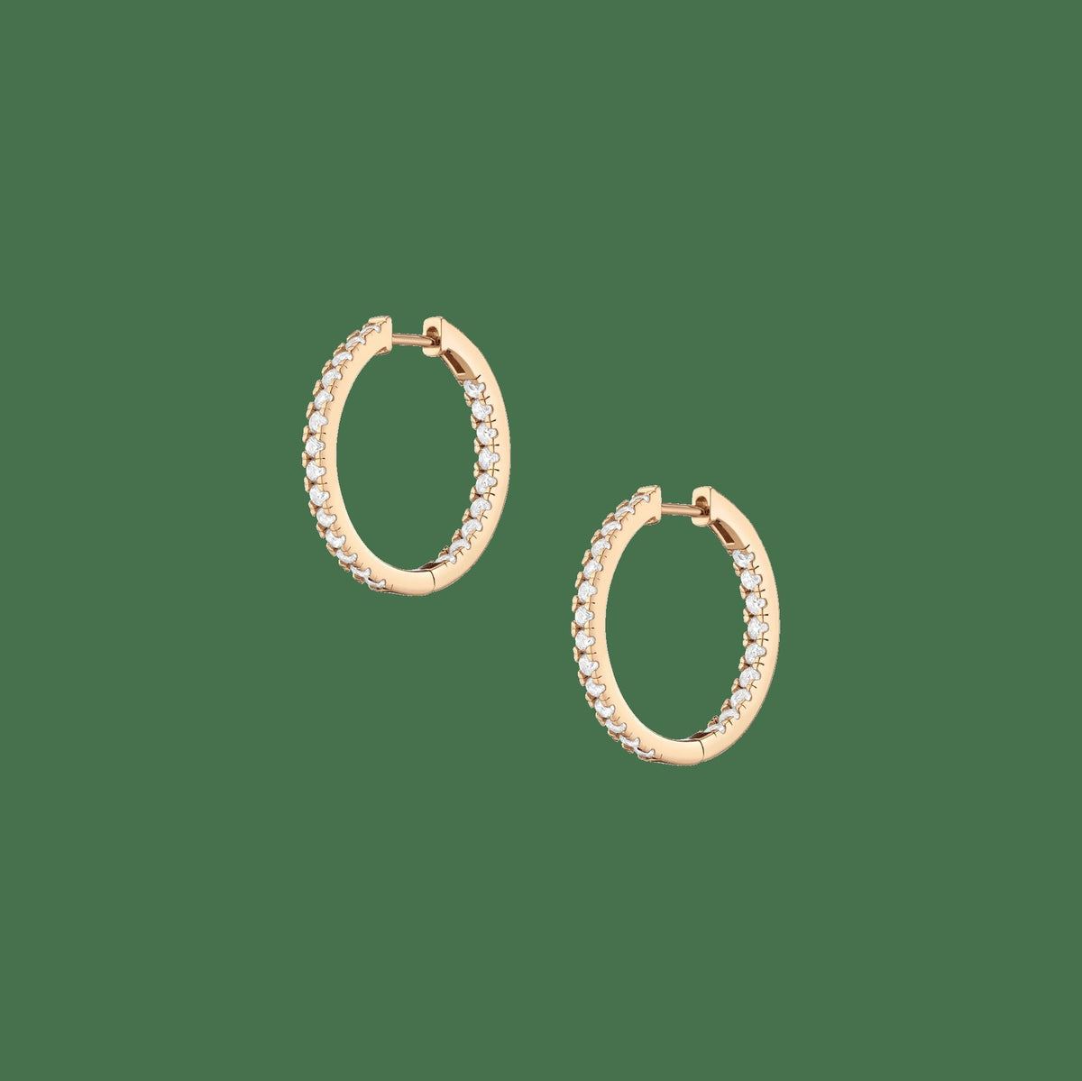 35mm Lab Grown White Sapphire Hoop Earrings