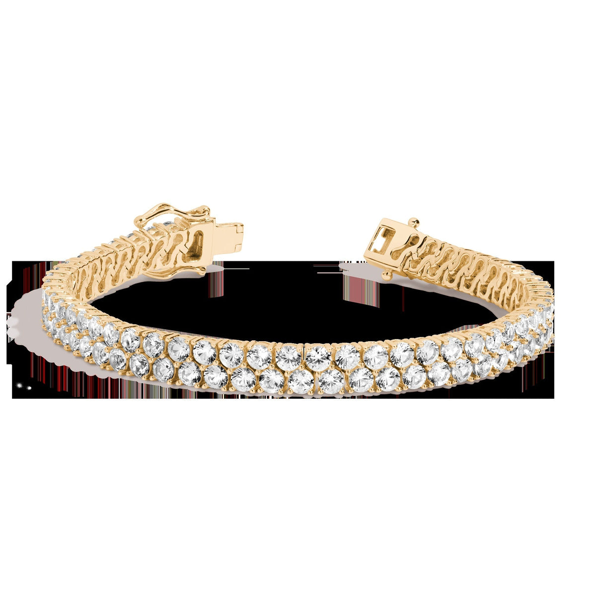 Lab Grown White Sapphire Double Row Tennis Bracelet