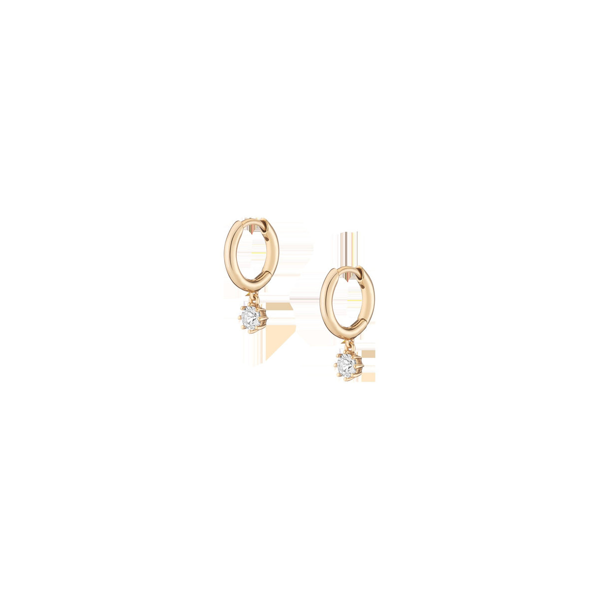 Lab Grown White Sapphire Drop Huggie Earrings