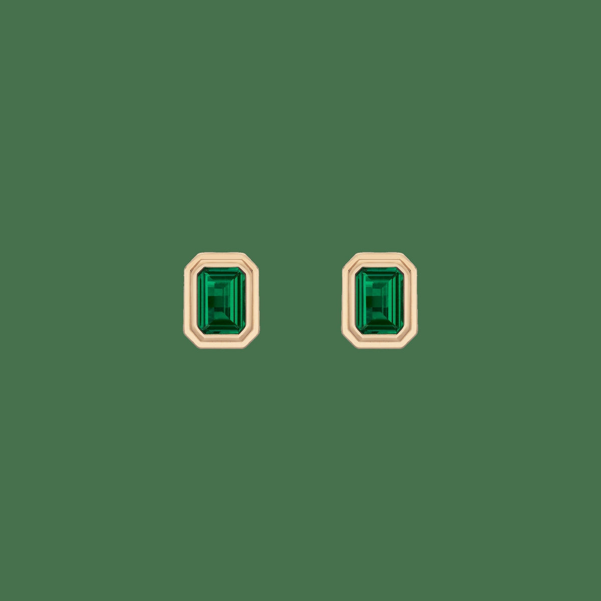 Lab Grown Emerald Heirloom Stud Earrings