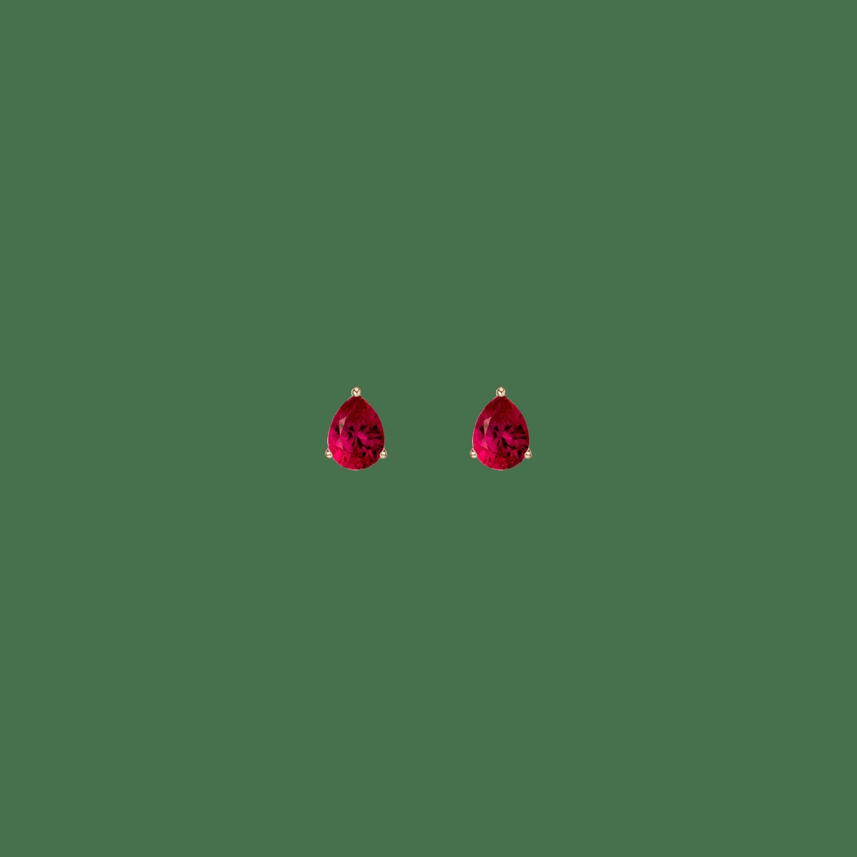 Pear Gemstone Solitaire Stud Earrings