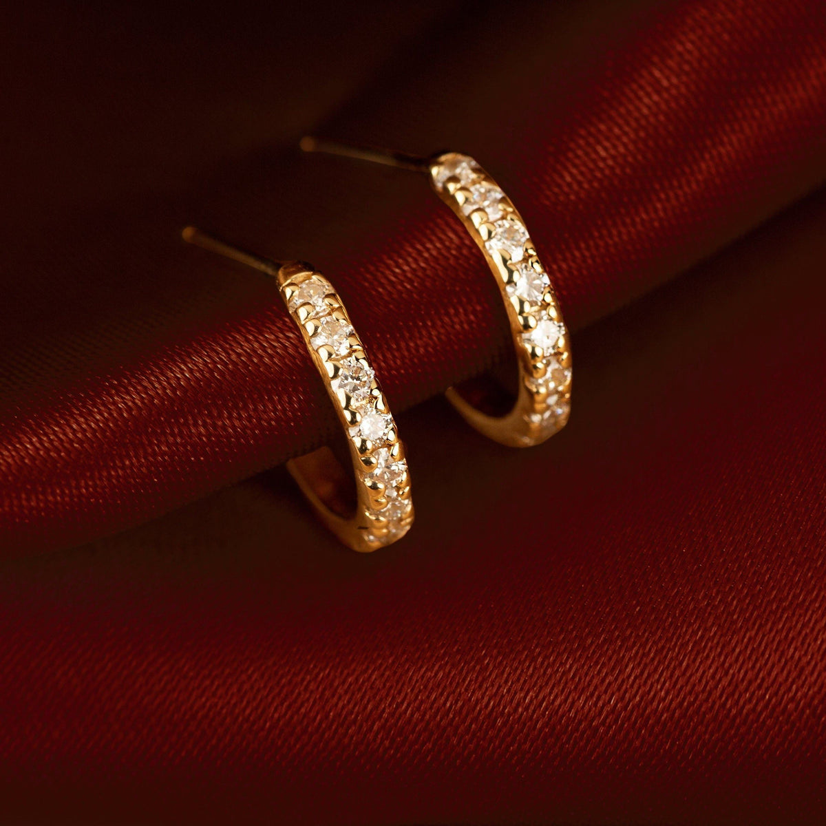 Diamond Huggie Earrings