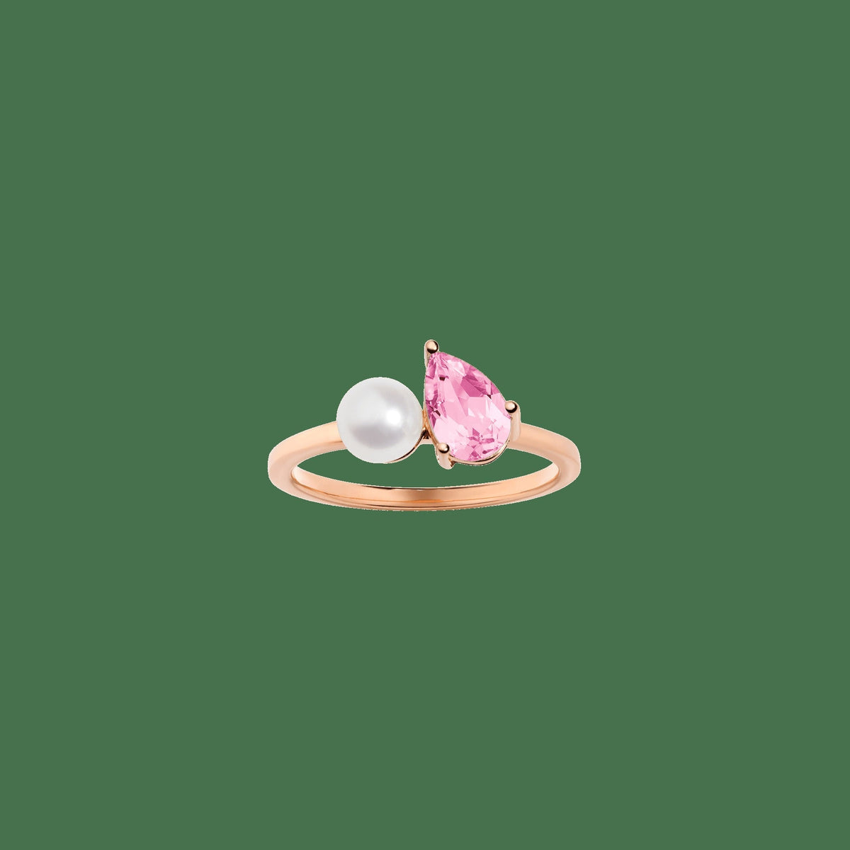 Pearl Toi et Moi Ring - Pink Sapphire
