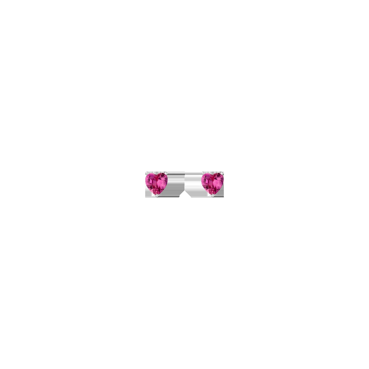 Lab Grown Pink Sapphire Heart Stud Earrings