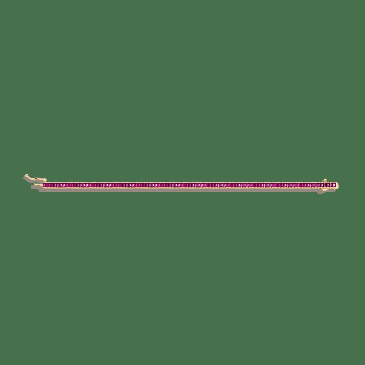 Lab Grown Red Ruby Baguette Tennis Bracelet