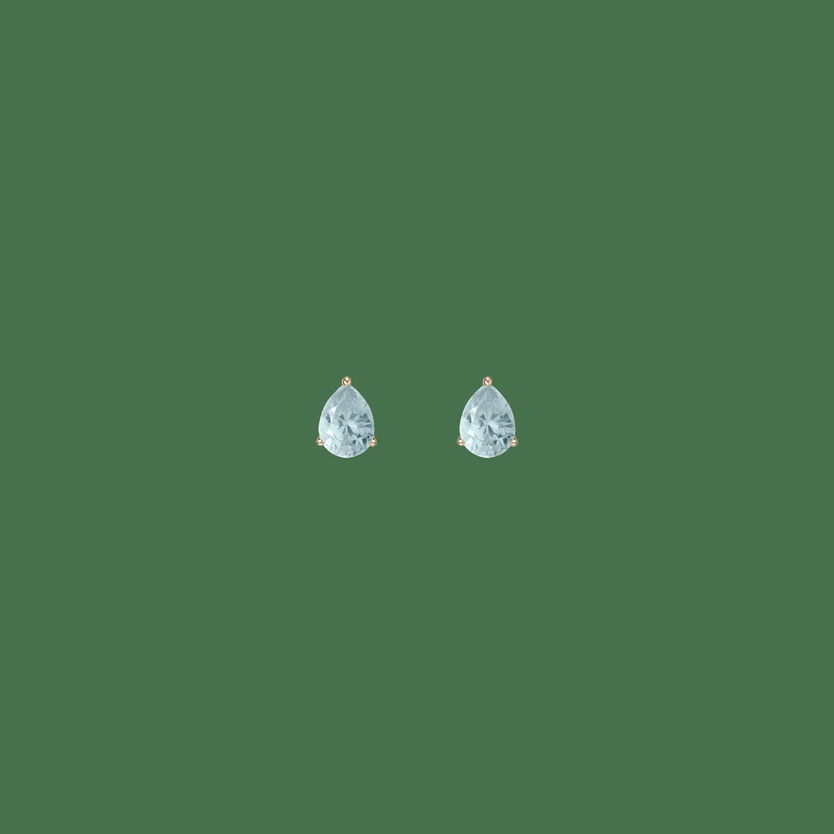 Pear Gemstone Solitaire Stud Earrings