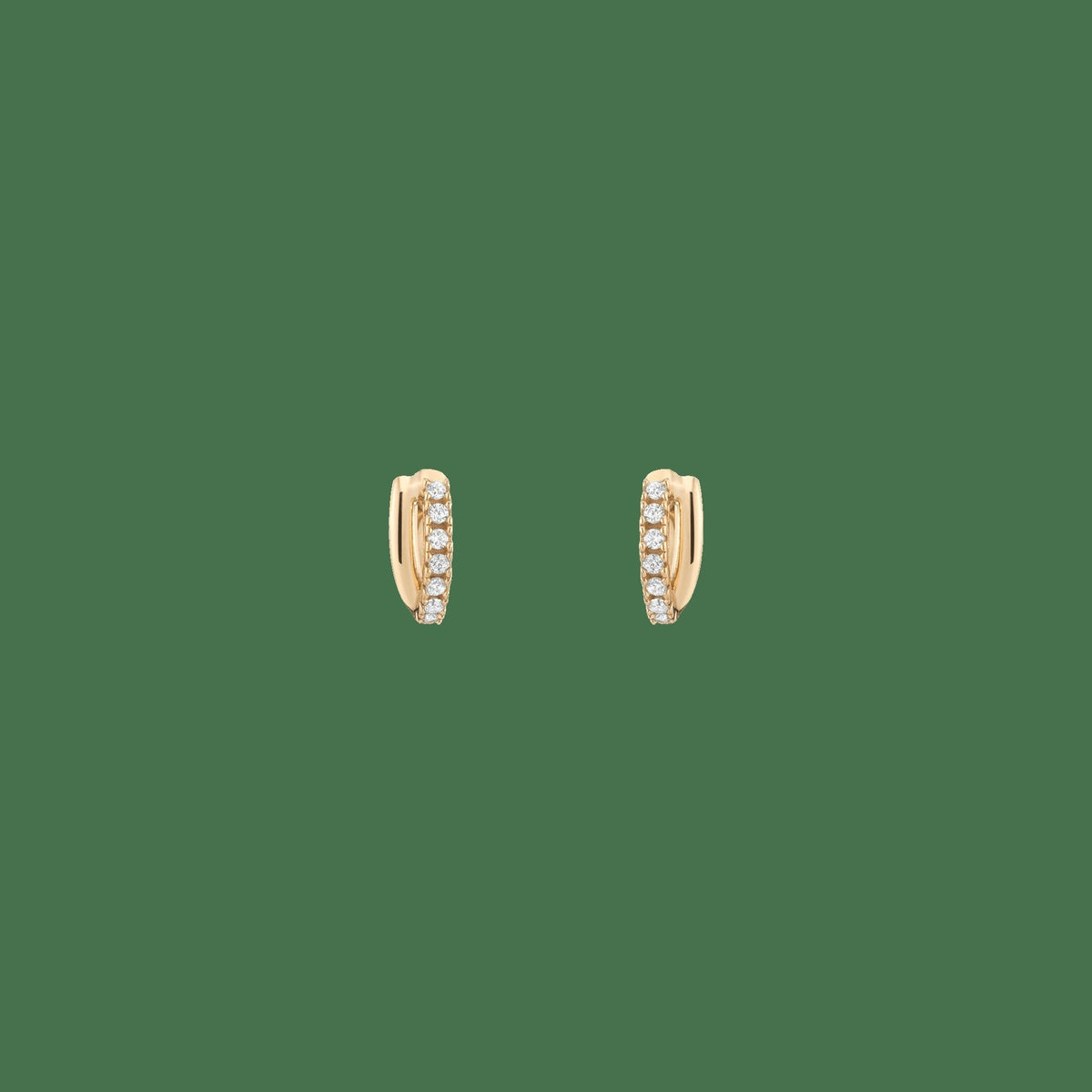 Diamond Crossover Huggie Earrings