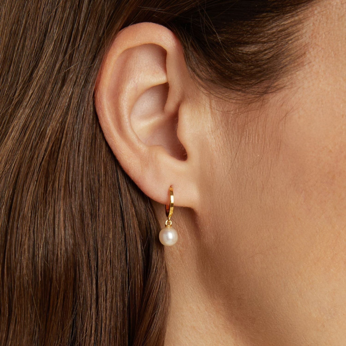 Pearl Huggie Earrings