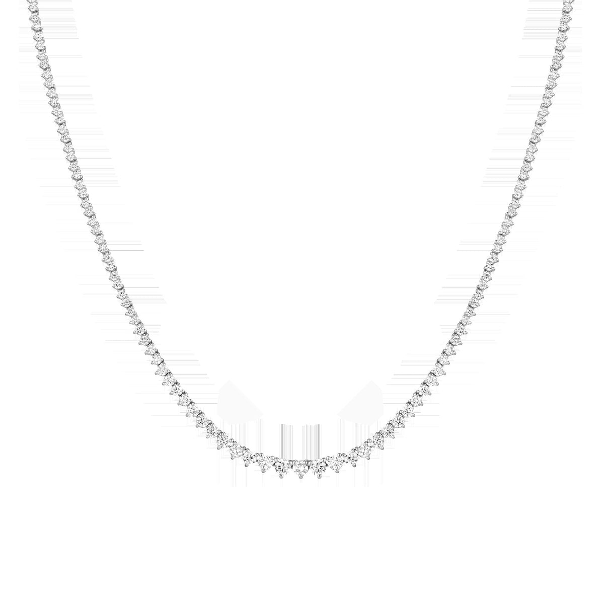 Everyday Three-Prong Graduated Tennis Necklace
