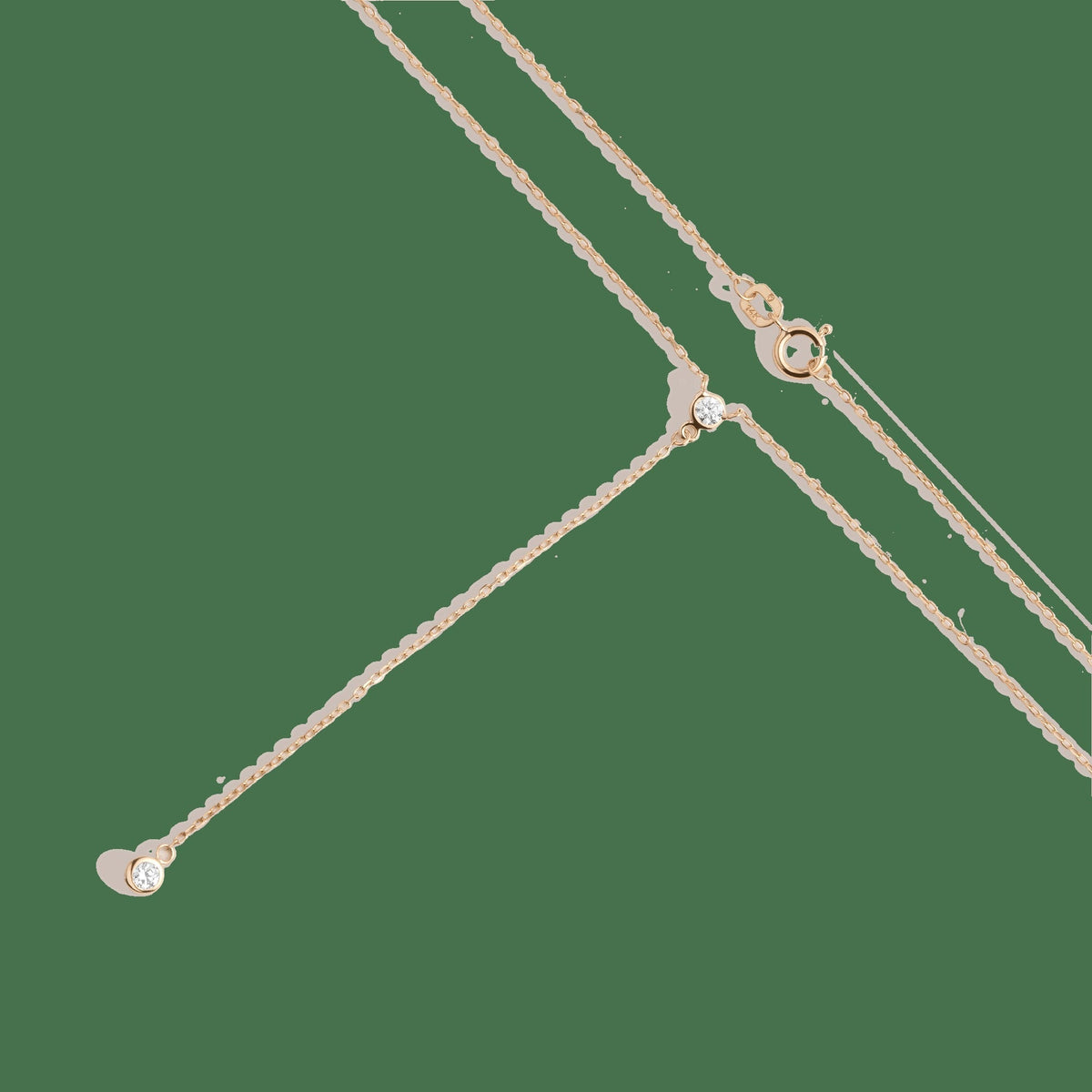 Diamond Bezel Lariat Necklace