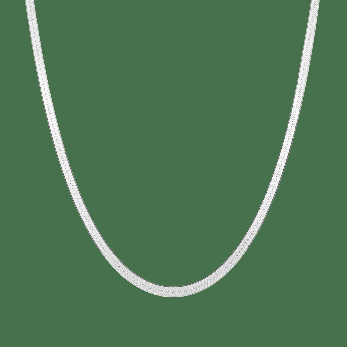 Gold Herringbone Chain Necklace