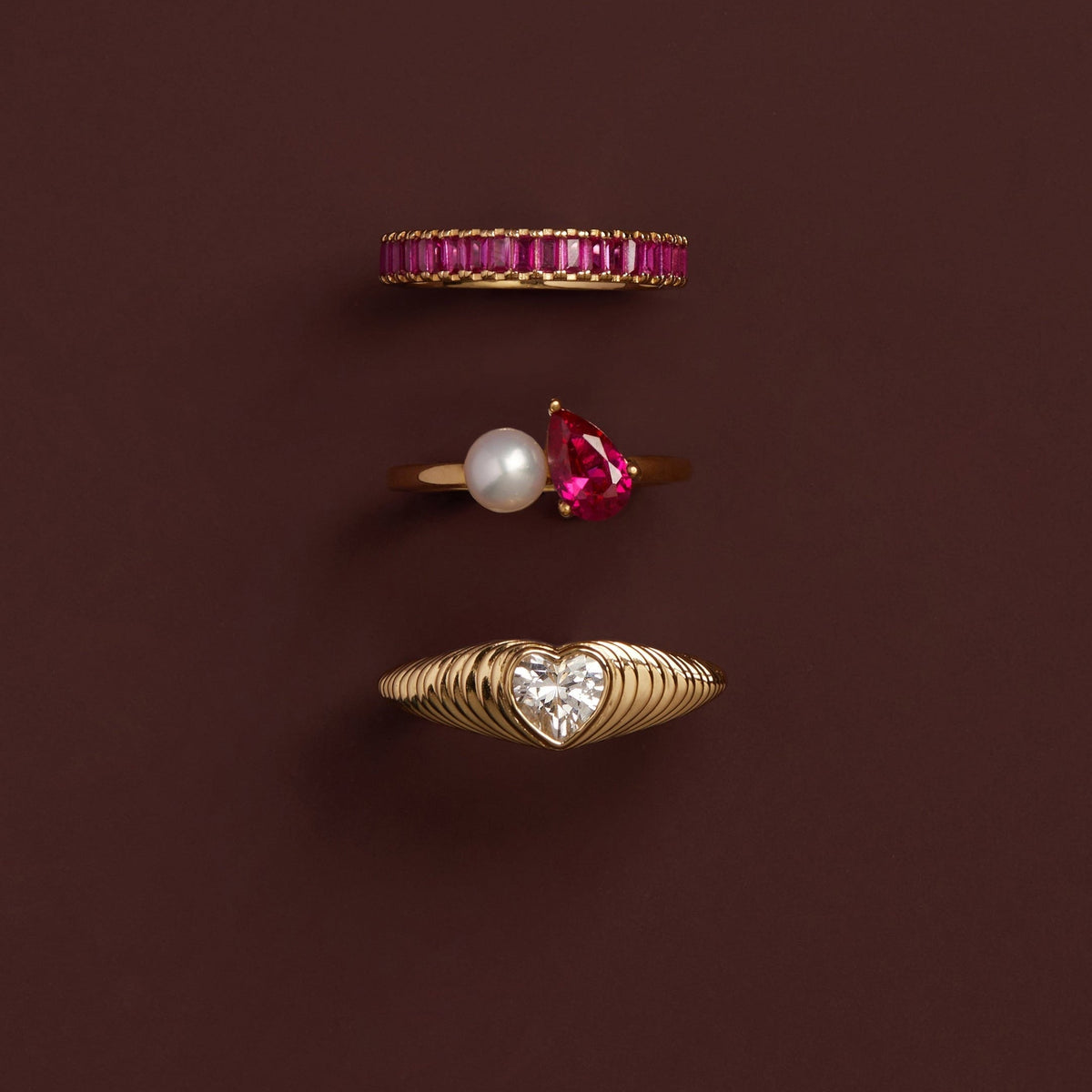 Radiant Heart Art Deco Ring