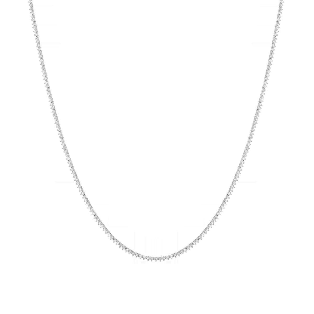 Three-Prong Lab Grown Diamond Tennis Necklace
