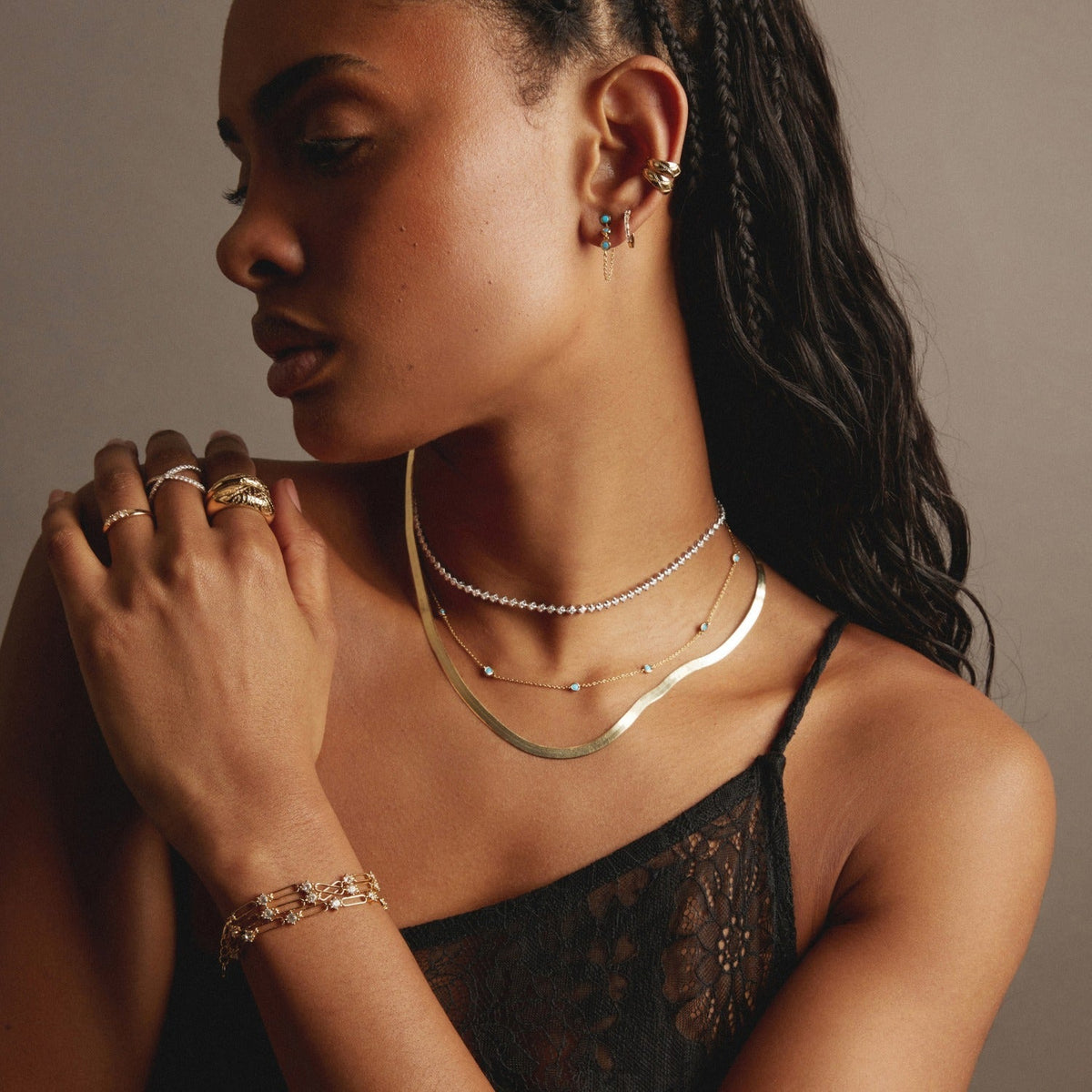 Aurate x Frye: Turquoise Station Necklace