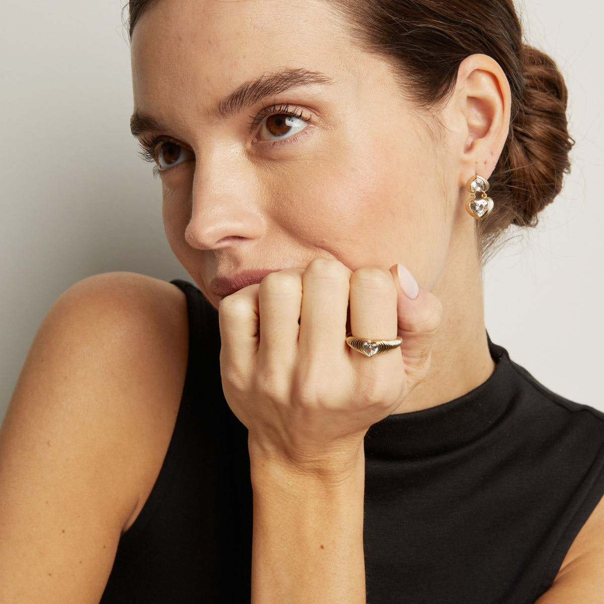 Radiant Heart Art Deco Ring