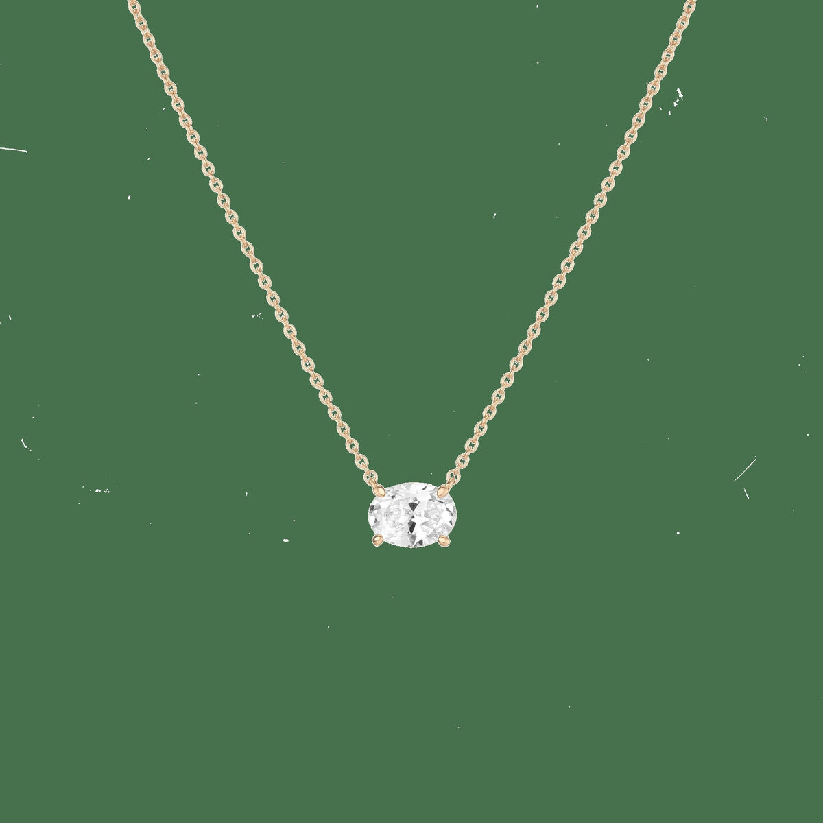 Oval Gemstone Solitaire Necklace