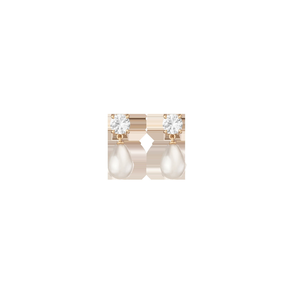 Lab Grown Diamond Pearl Drop Earrings