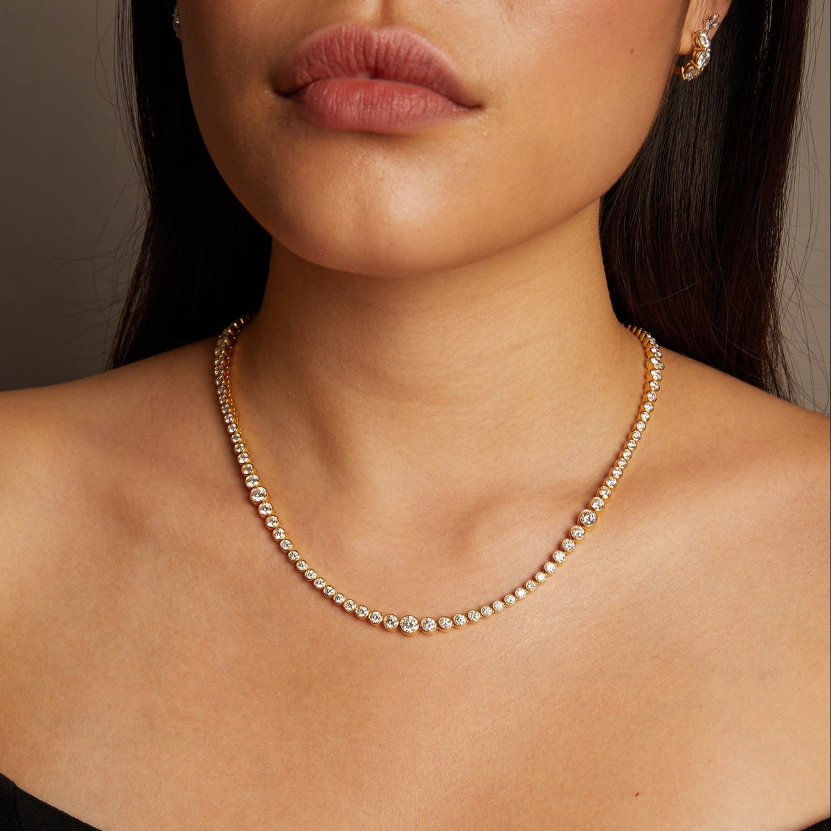 10ct Multi Graduated Lab Grown Diamond Tennis Necklace