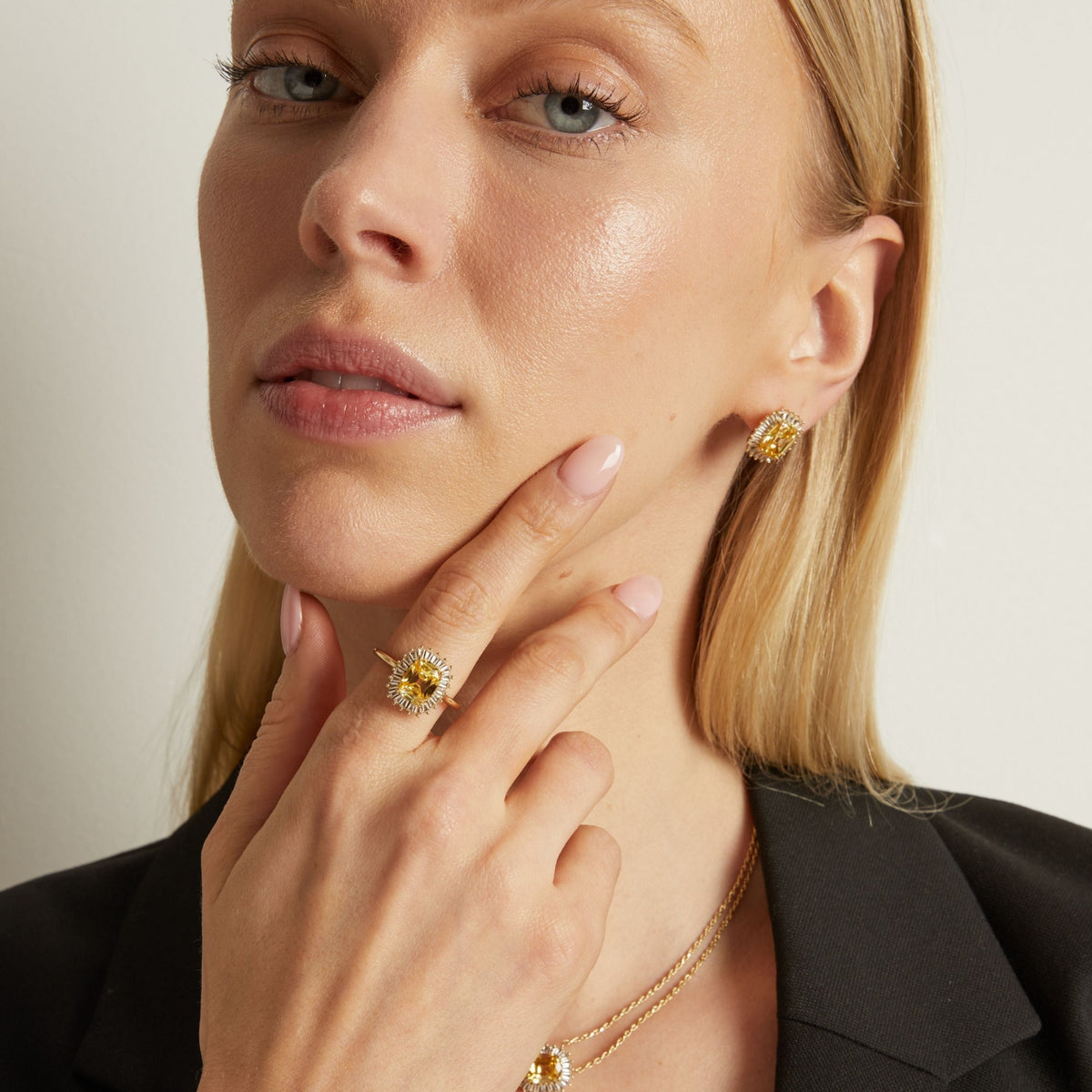 Lab Grown Yellow Canary Alexandra Ring