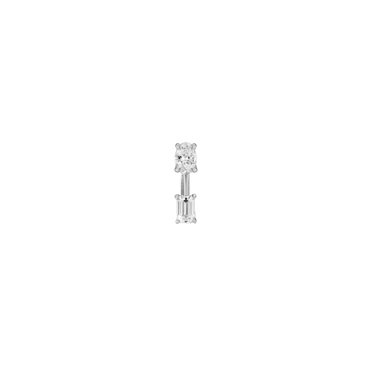 Lab Grown Diamond Ear Jacket - 0.5ct Emerald Bottom Stone
