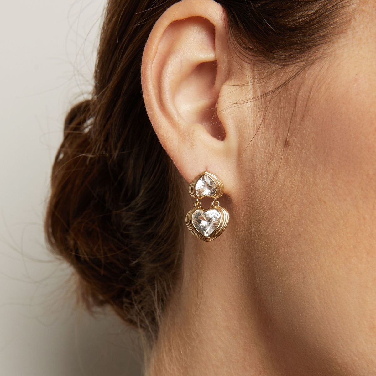 Radiant Heart Art Deco Drop Earrings