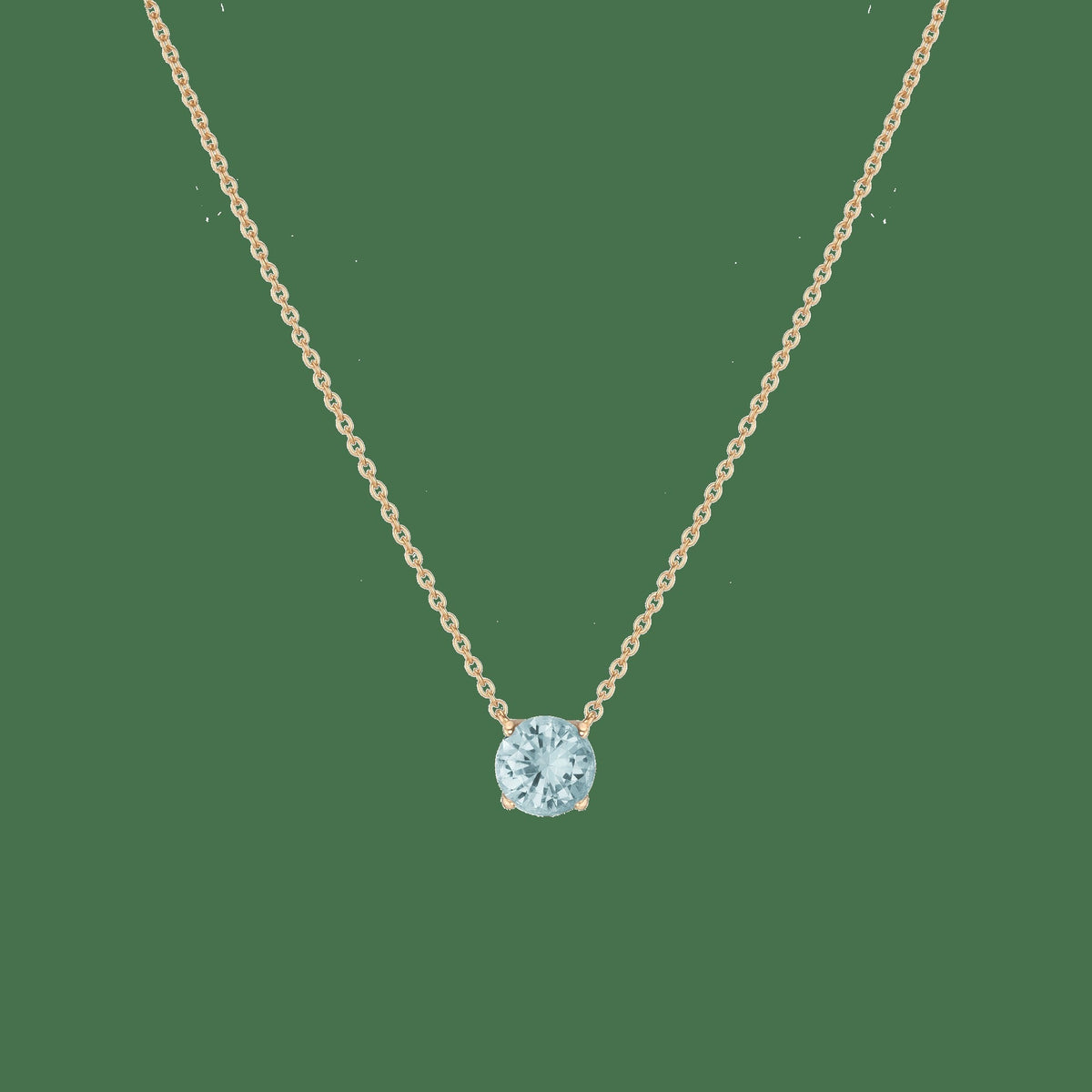 Round Gemstone Solitaire Necklace