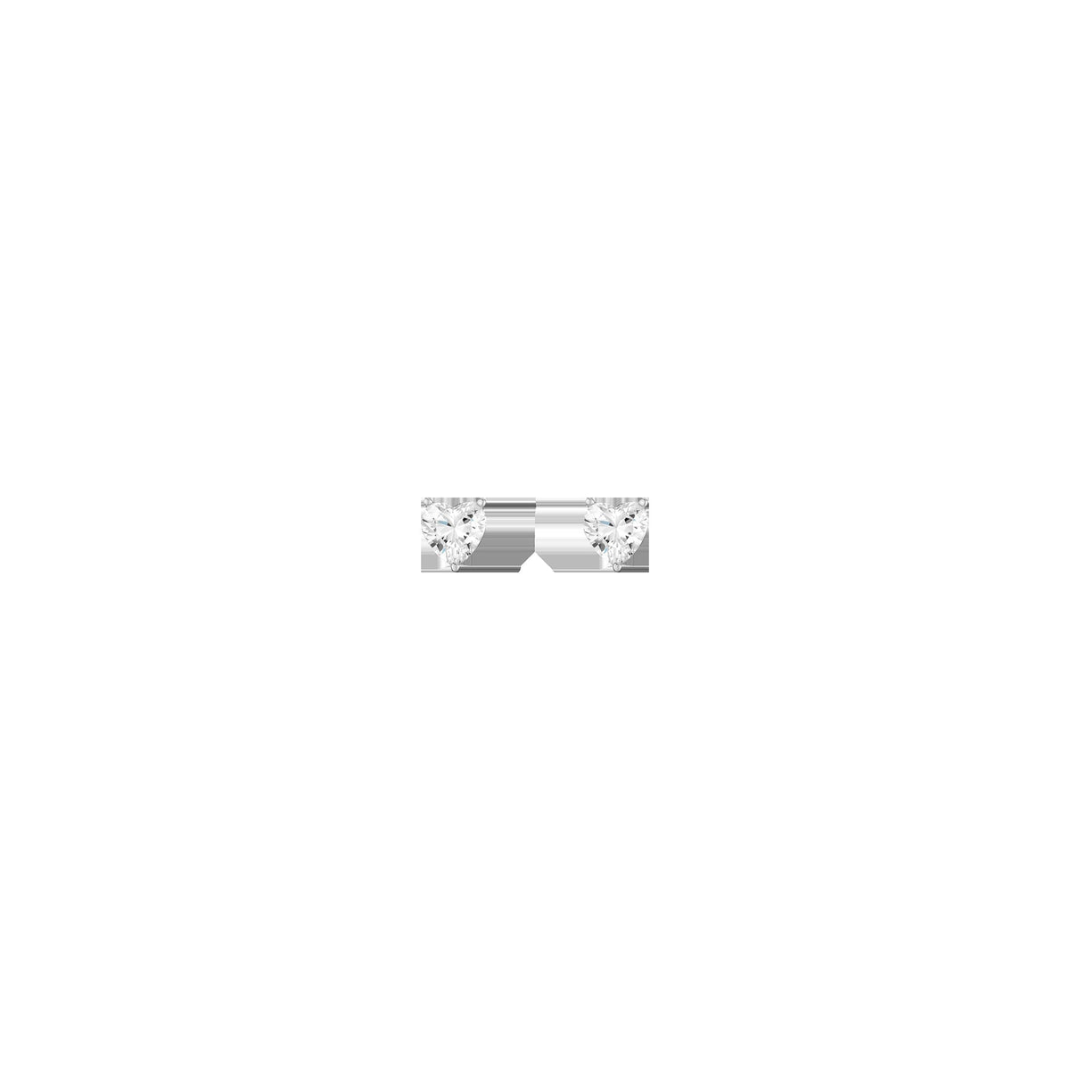 Lab Grown White Sapphire Heart Stud Earrings