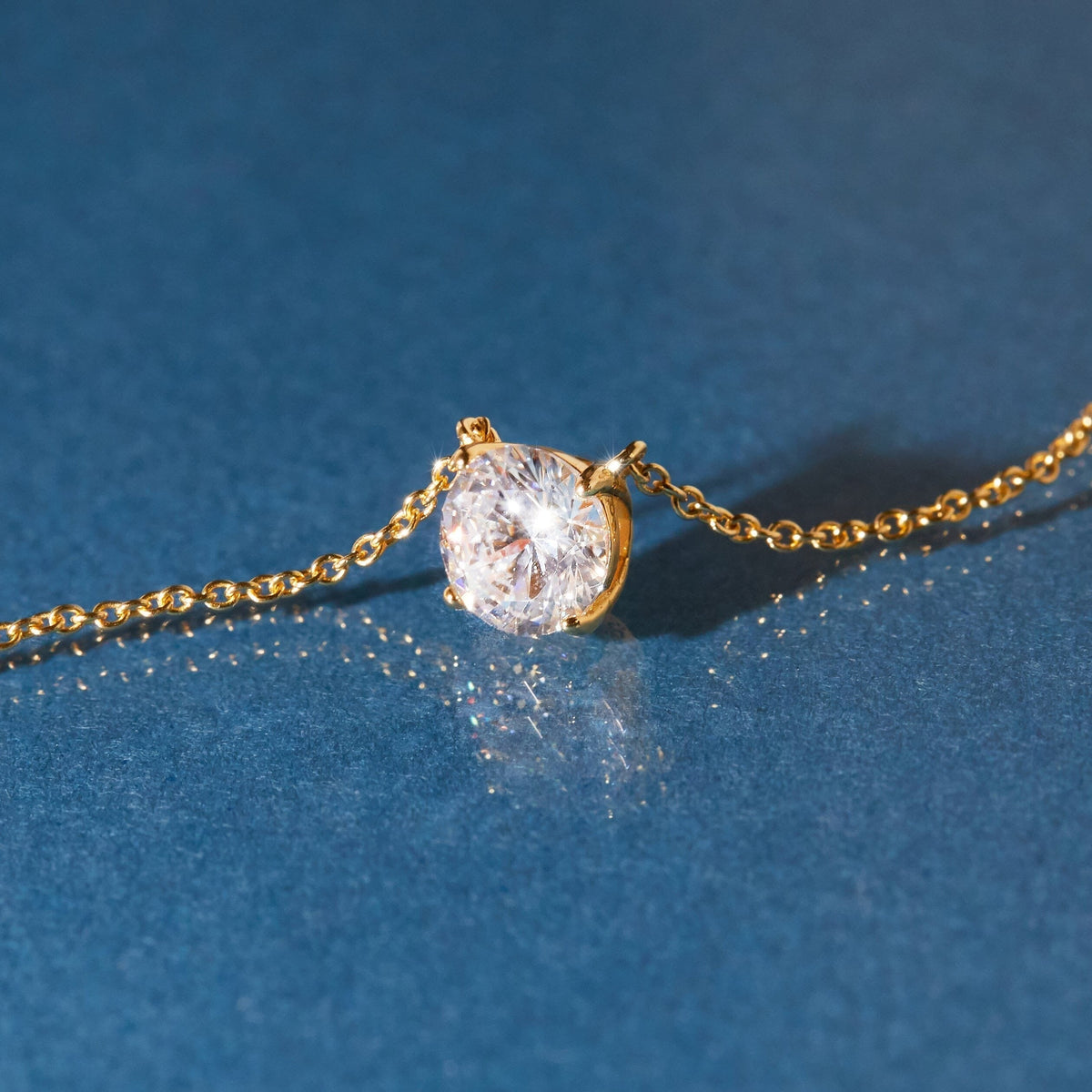 Round Gemstone Solitaire Necklace