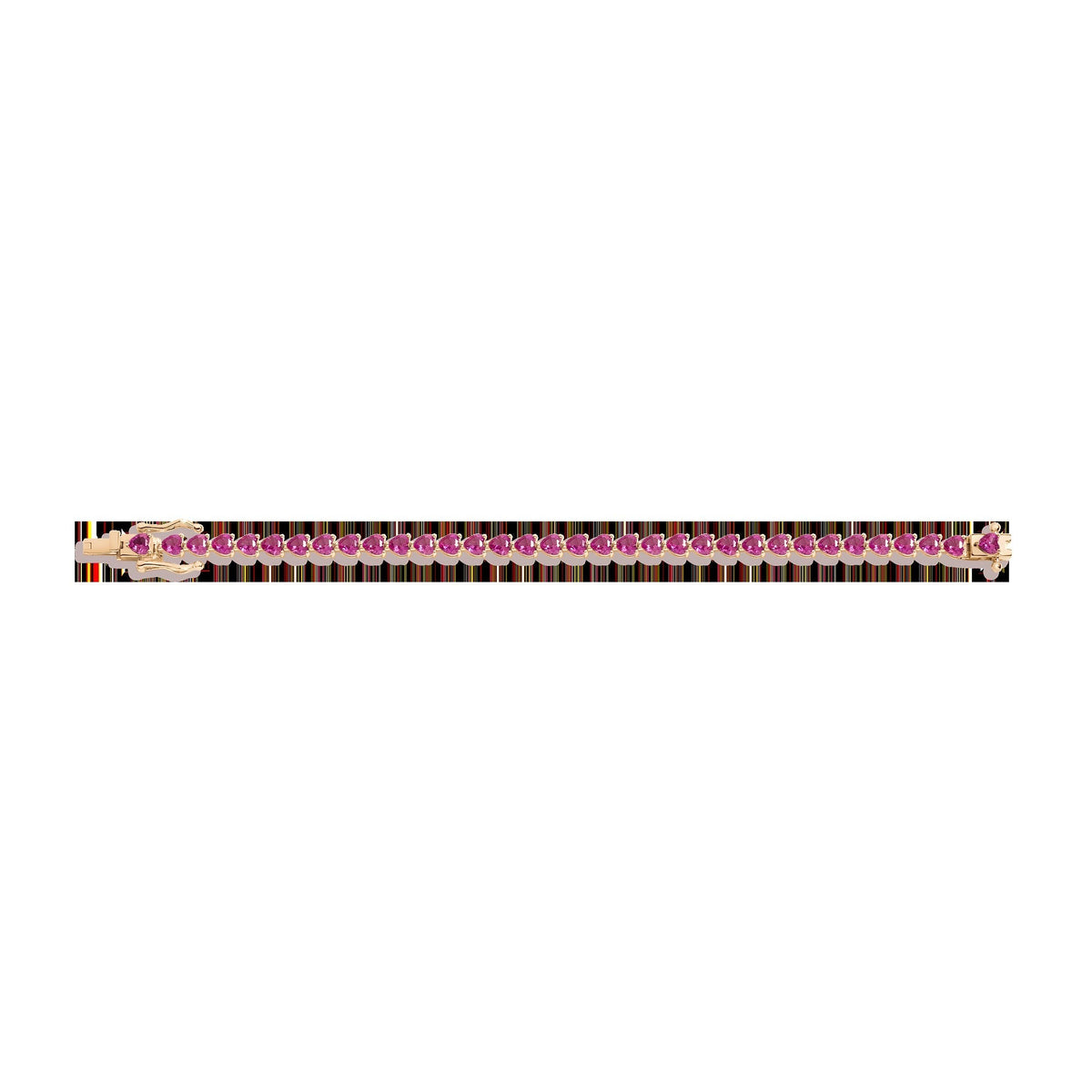 Lab Grown Pink Sapphire Heart Tennis Bracelet