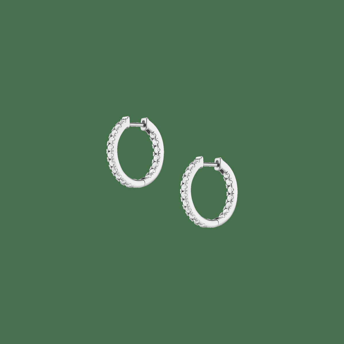 35mm Lab Grown White Sapphire Hoop Earrings