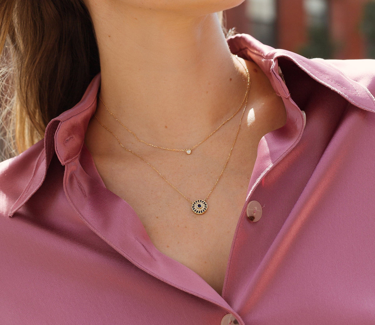 Mini Diamond Bezel Necklace