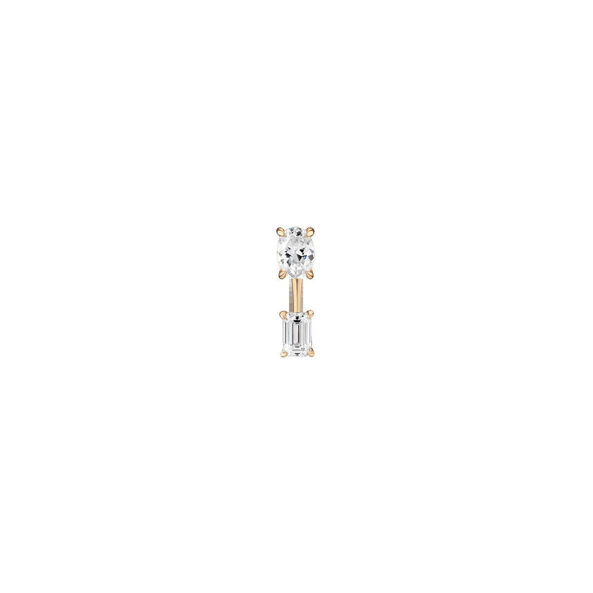 Lab Grown Diamond Ear Jacket - 0.5ct Emerald Bottom Stone