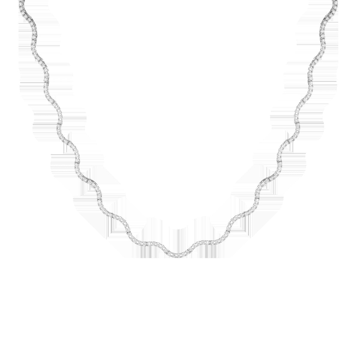 Lab Grown Diamond Wave Tennis Necklace