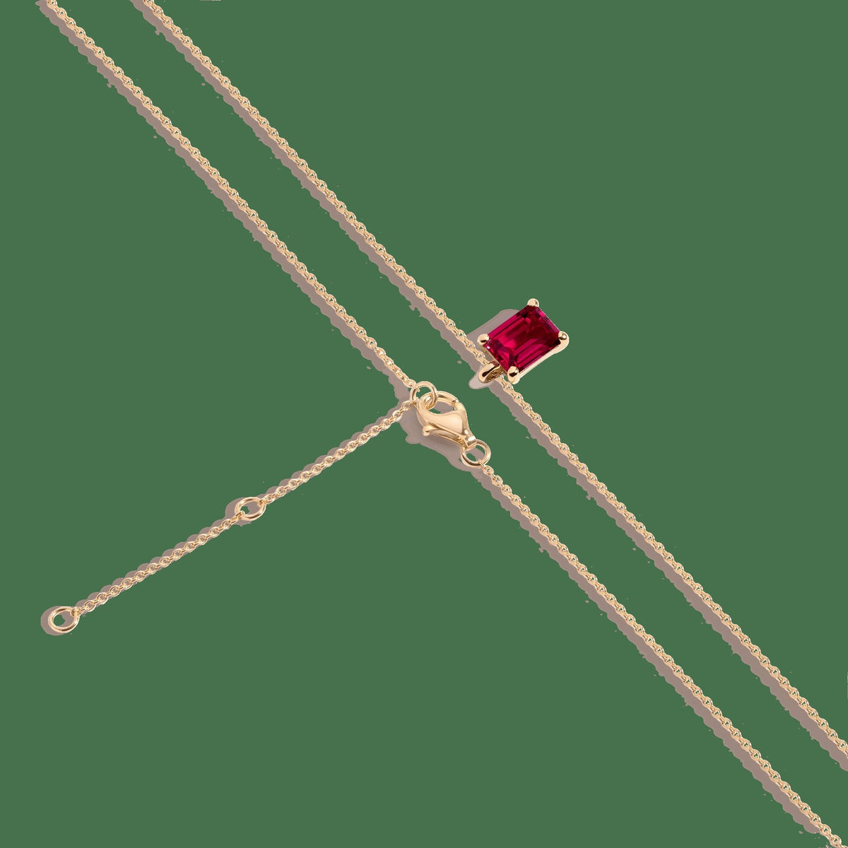 Emerald Gemstone Solitaire Necklace