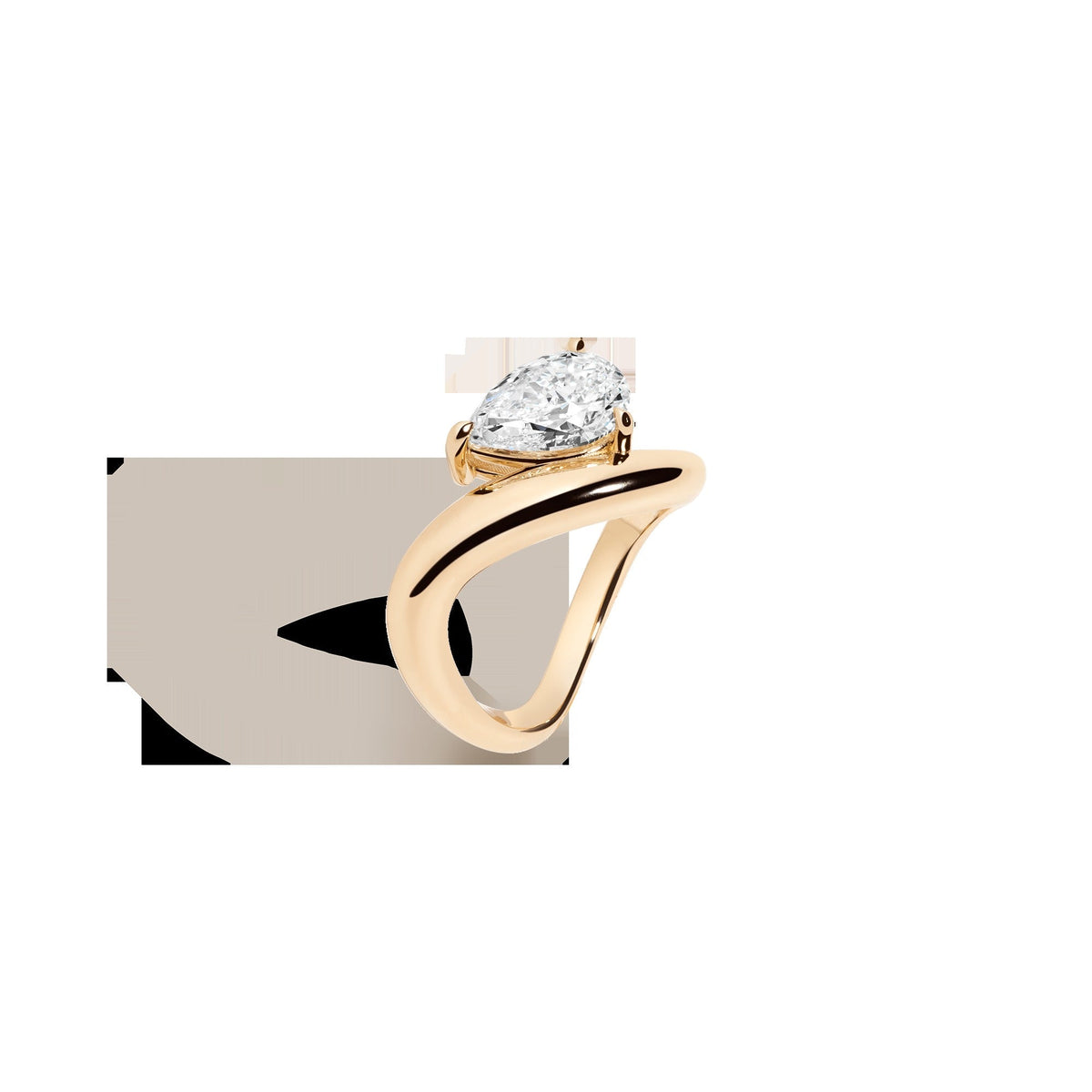 2ct Pear Lab Grown Diamond Floating Ring