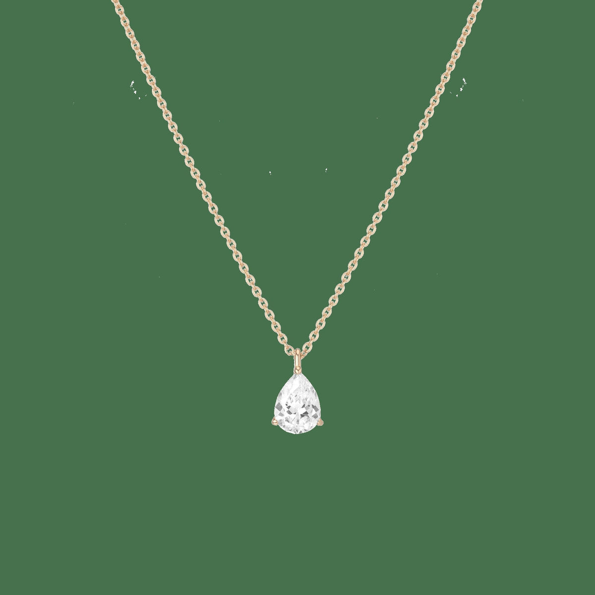 Pear Gemstone Solitaire Necklace