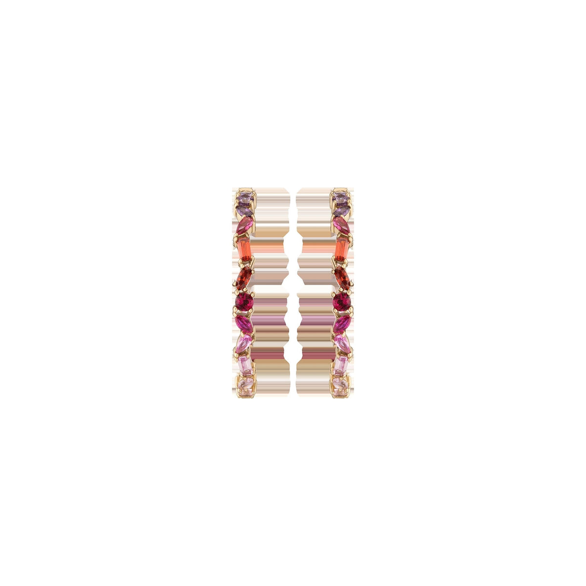 Pink Ombré Mixed Shape Hoop Earrings