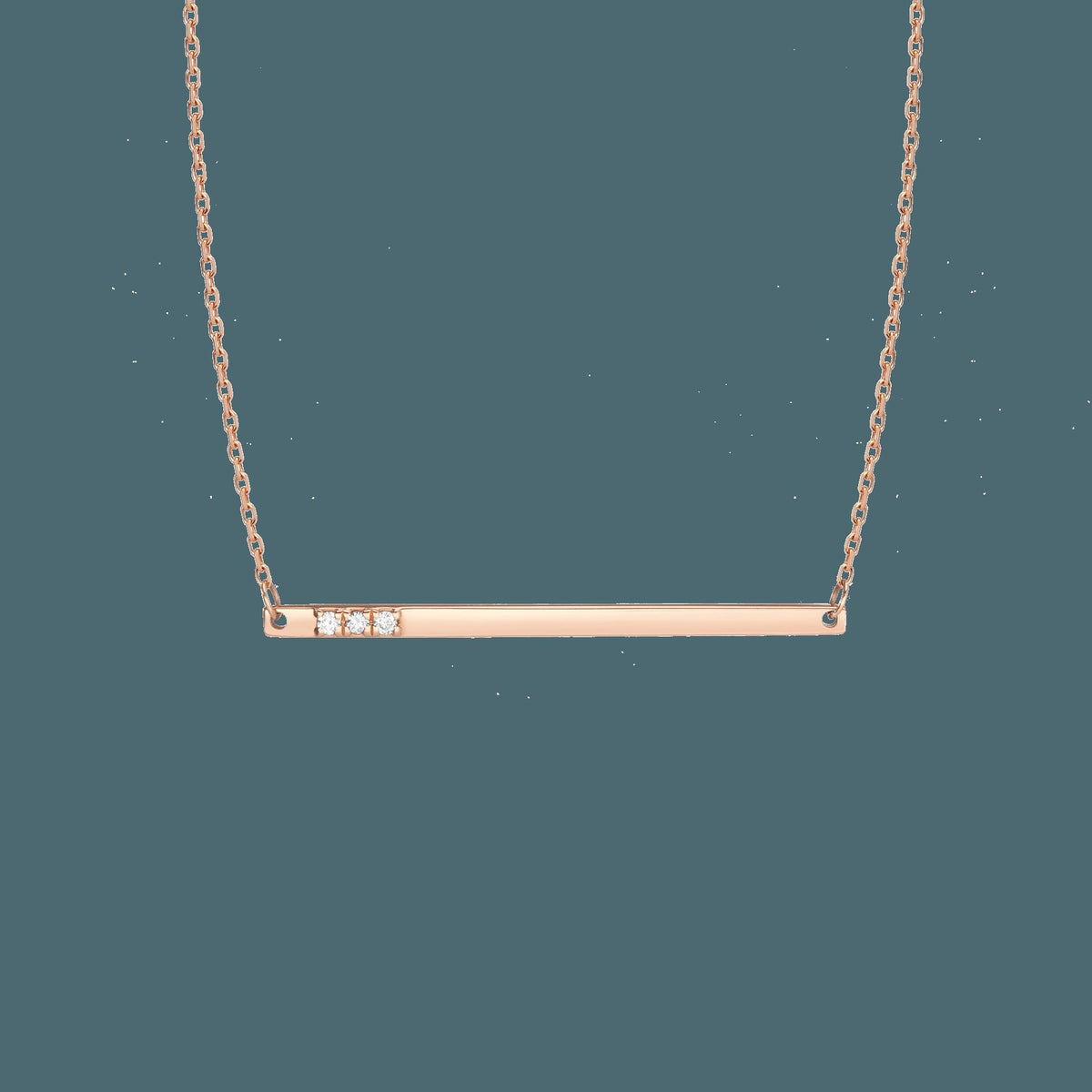 Gold Bar Necklace With Diamonds