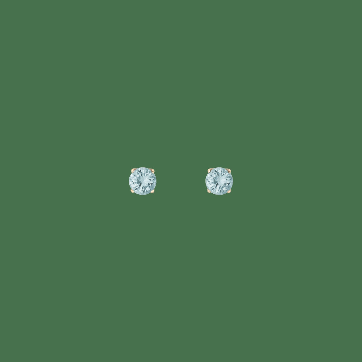 Round Gemstone Solitaire Stud Earrings