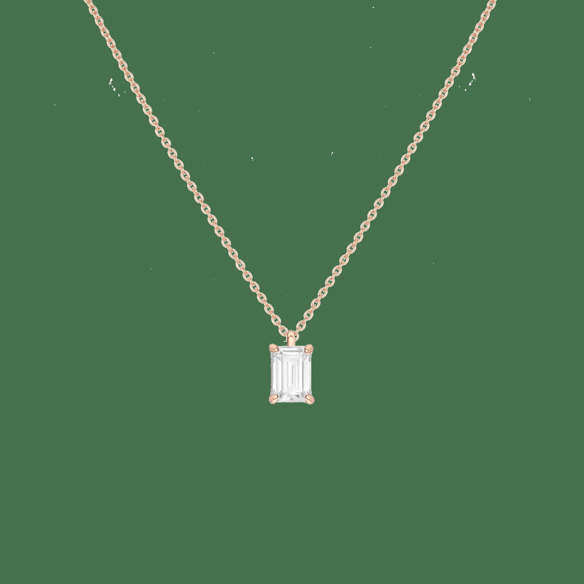 Emerald Gemstone Solitaire Necklace