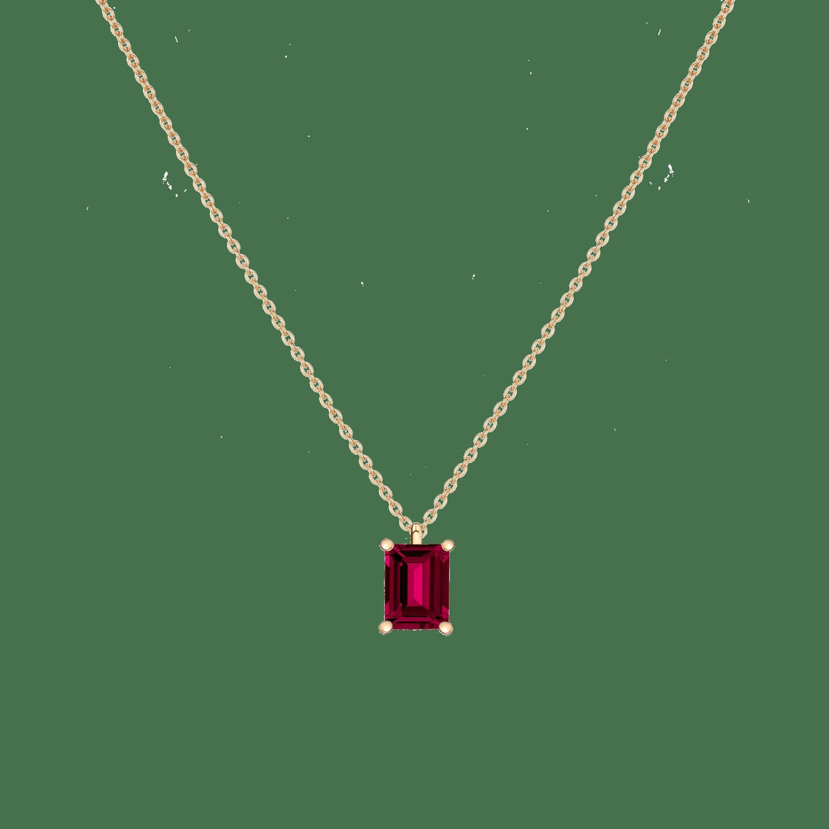 Emerald Gemstone Solitaire Necklace