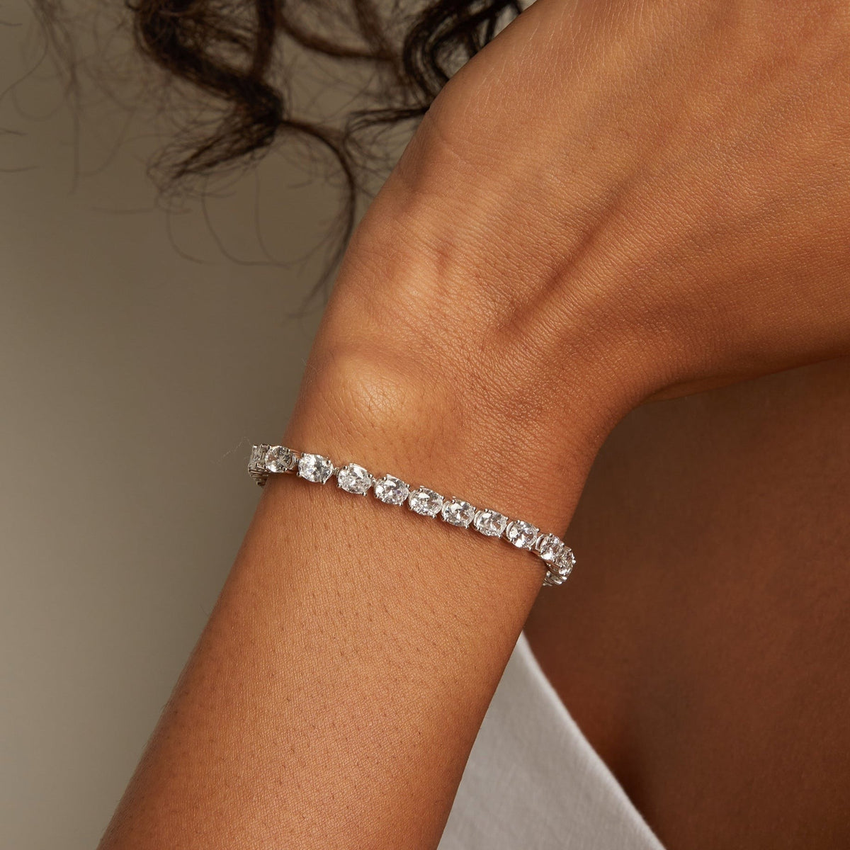 Lab Grown Diamond Oval Tennis Bracelet