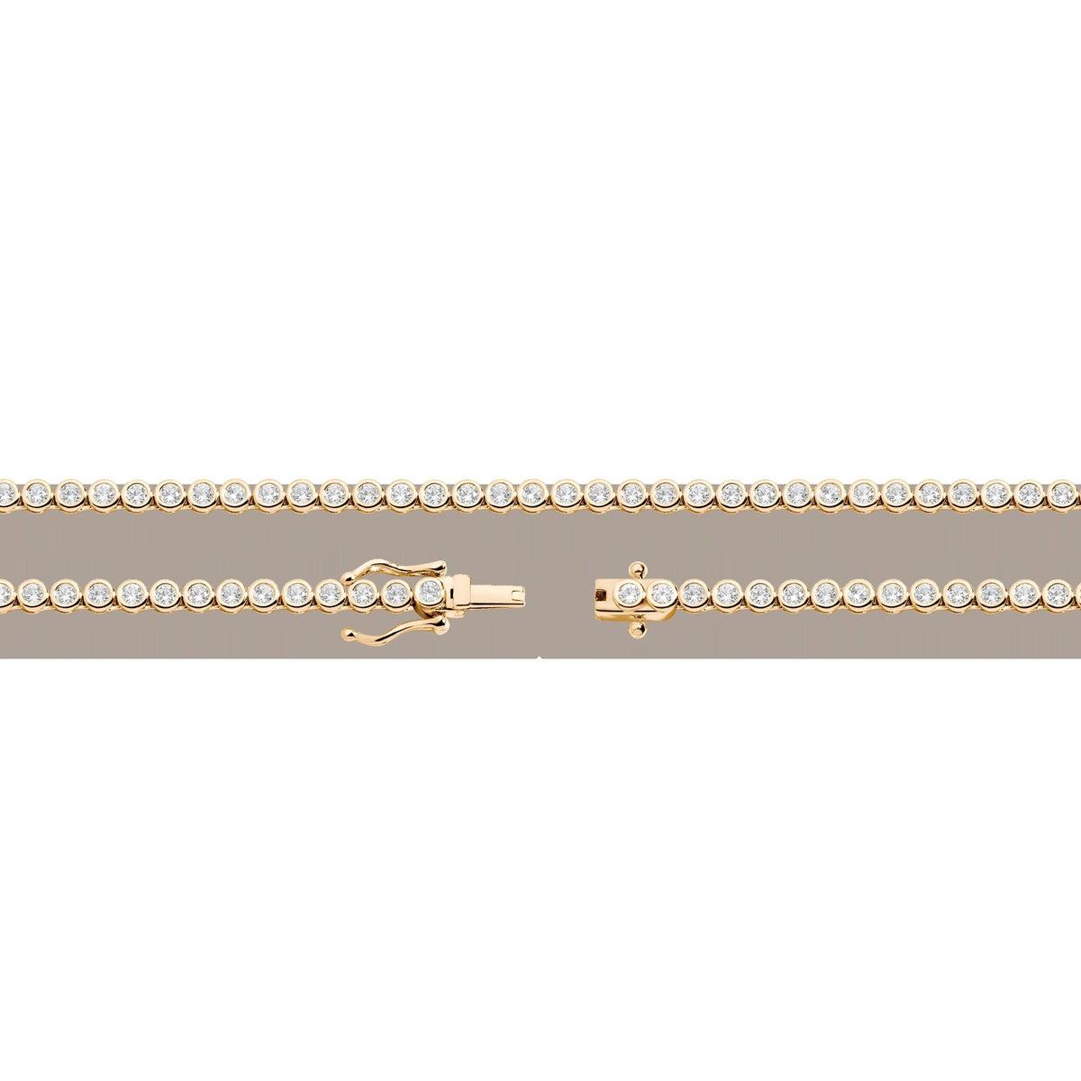 Lab Grown White Sapphire Bezel Tennis Necklace
