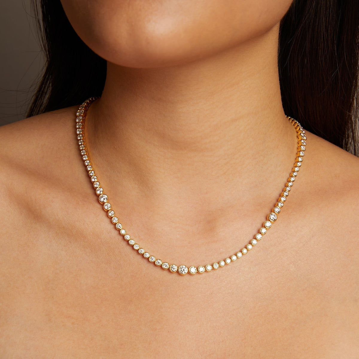 10ct Multi Graduated Lab Grown Diamond Tennis Necklace