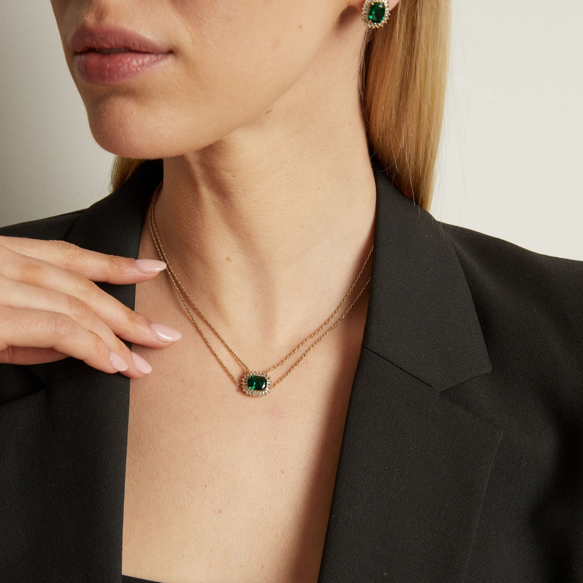 Lab Grown Green Emerald Alexandra Necklace