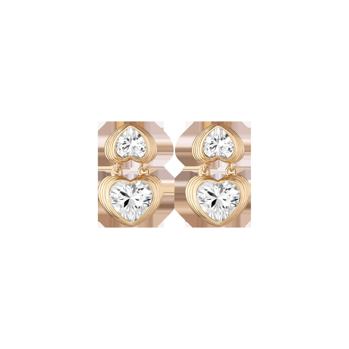 Radiant Heart Art Deco Drop Earrings